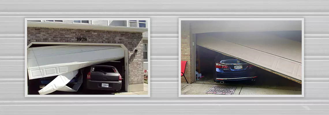 Repair Commercial Garage Door Got Hit By A Car in Gurnee, Illinois